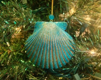 Nautical Ornaments - Scallop Shell Ornament - Beach Ornament - Coastal Christmas Ornaments - Beach Christmas - Sea Shell Ornaments- Seashell