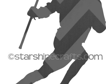 Lacrosse player silhouette SVG for personal cutting machines - instant download