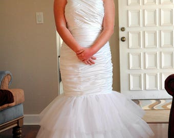 Satin Taffeta Mermaid style Wedding Gown.