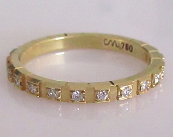 18ct Yellow Gold Multi Diamond 0.23ct Eternity Ring