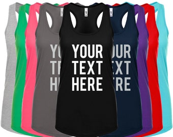 Custom Fitness Tank Top - Your Text - Many Colors Available - Crossfit, Barre, Yoga, Beachbody, Custom Shirt, Racerback