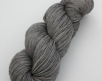Hand Dyed Sock Yarn - 100% SW Merino Fingering - Steadfast Sock in "Graphite"