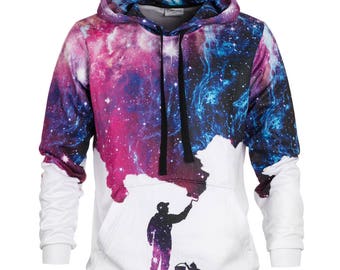 Painting Hoodie - colorful allover print galaxy hoodie by Bittersweet Paris