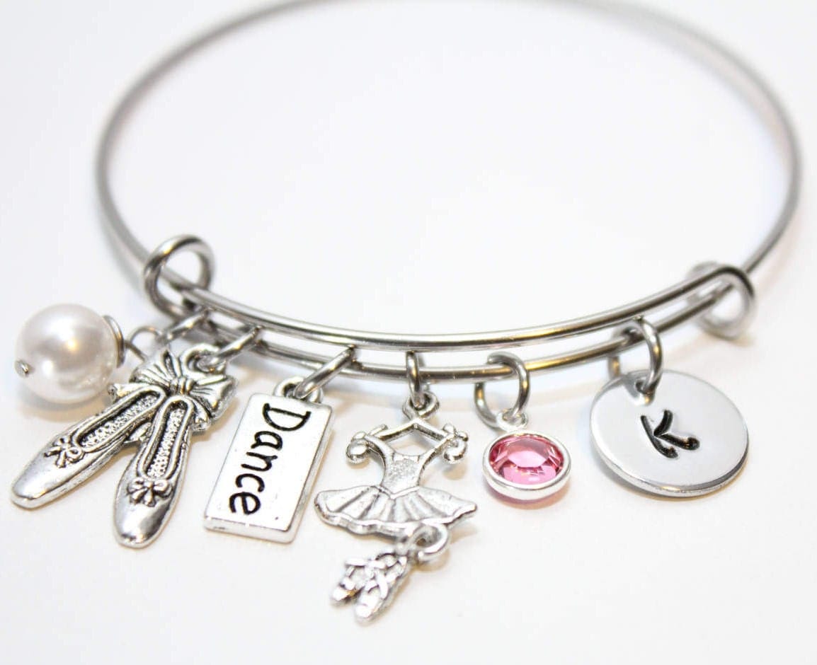 ballet charm bracelet dance charm bracelet initial ballet