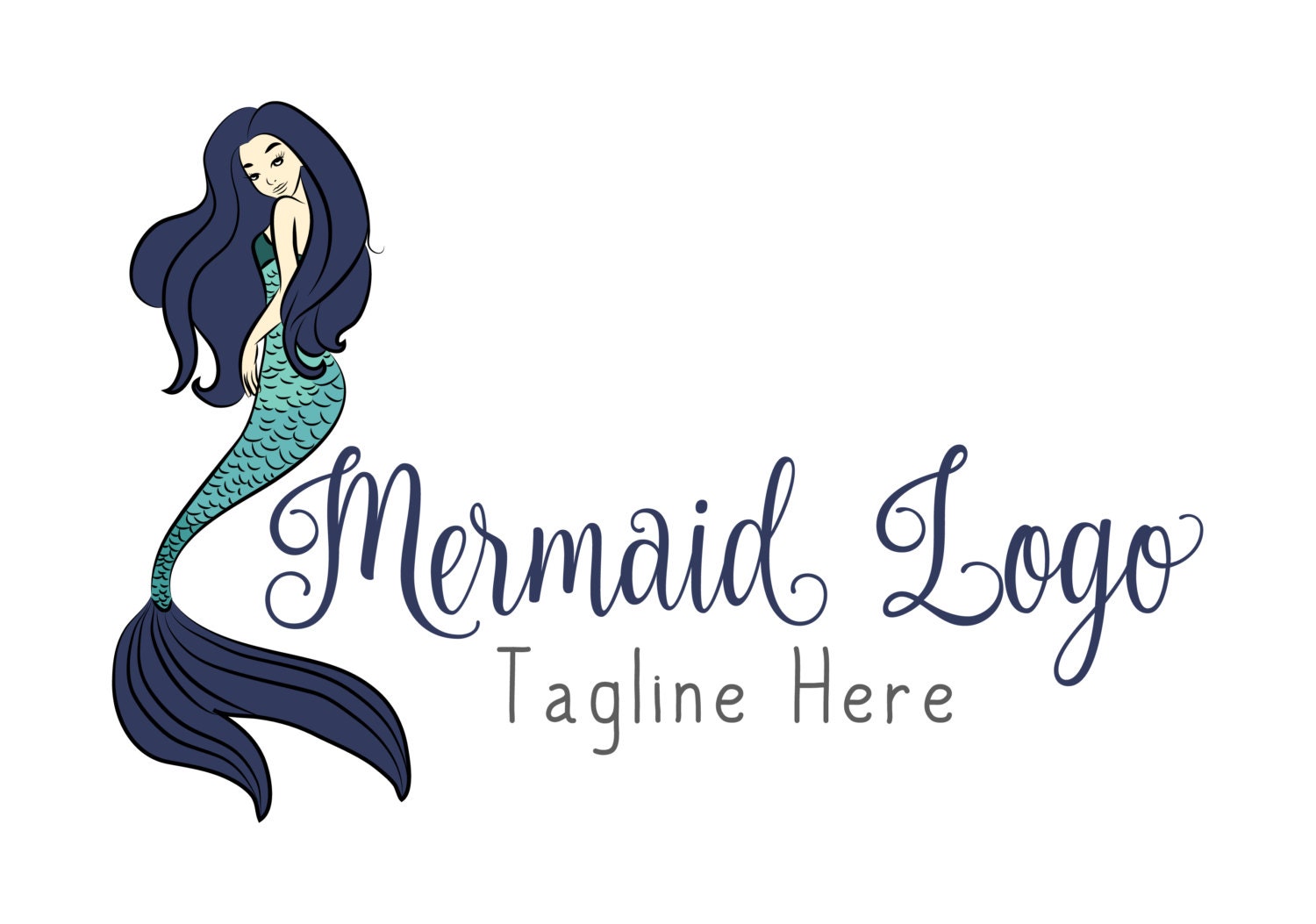 Custom Logo Design Premade Mermaid logo Photography logo