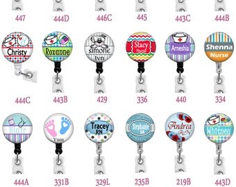 Nurse Badge Reels, Retractable Badge Holder, Badge Reel, Nurse Badge Holder, Badge Holder, RN Badge, Personalized Name Clips, Steth ID Tag