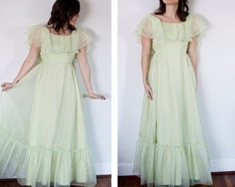 Vintage Pastel Green Dress | Bridesmaid Dress | Lorrie Deb ILGWU
