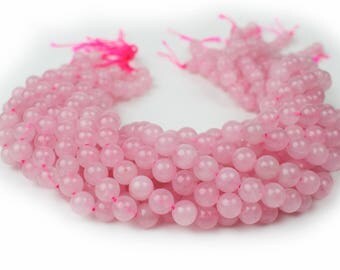 Natural Rose Quartz Beads 4mm 6mm 8mm 10mm Polished Round 15.5" Full Strand Wholesale Gemstones