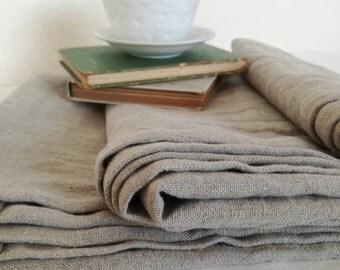 Pure Linen Blanket - Softened Linen Throw Blanket - Summer Blanket - Undyed Linen - Thick Linen Bed Cover - Beach Blanket - Bedspread - Gift