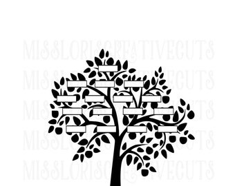 Family Tree Custom SVG Cut file Cricut explore file