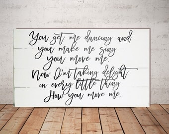 Wedding Song Art - Wedding Lyrics Wall Art - Wedding Song Lyric - Wedding Song Lyric Art - Personalized Wedding Song Large Wood Sign