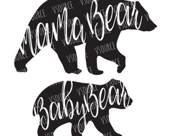 Svg - Mama Bear SVG - Momma Bear SVG - Momma SVG - Mothers Day Svg - Baby Bear Svg - Mommy Bear - Mommy and Me Cut Files
