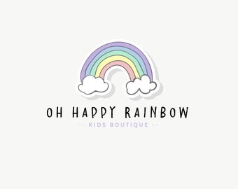 Rainbow logo - Cute logo design - Colorful logo - Logo for a kids shop - Logo for a baby shop - Baby boutique logo - Child apparel logo