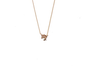 Dainty Virgo Necklace / Small Virgo Symbol / Cute Virgo Symbol Necklace / Virgo Pendant Necklace / Virgo Sign Necklace / Virgo Gifts /