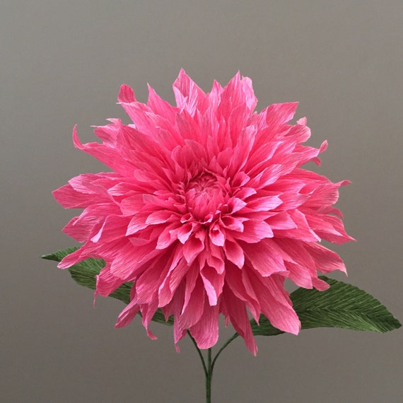 Crepe Paper Dahlia Single Stem Wedding Flowers by NectarHollow