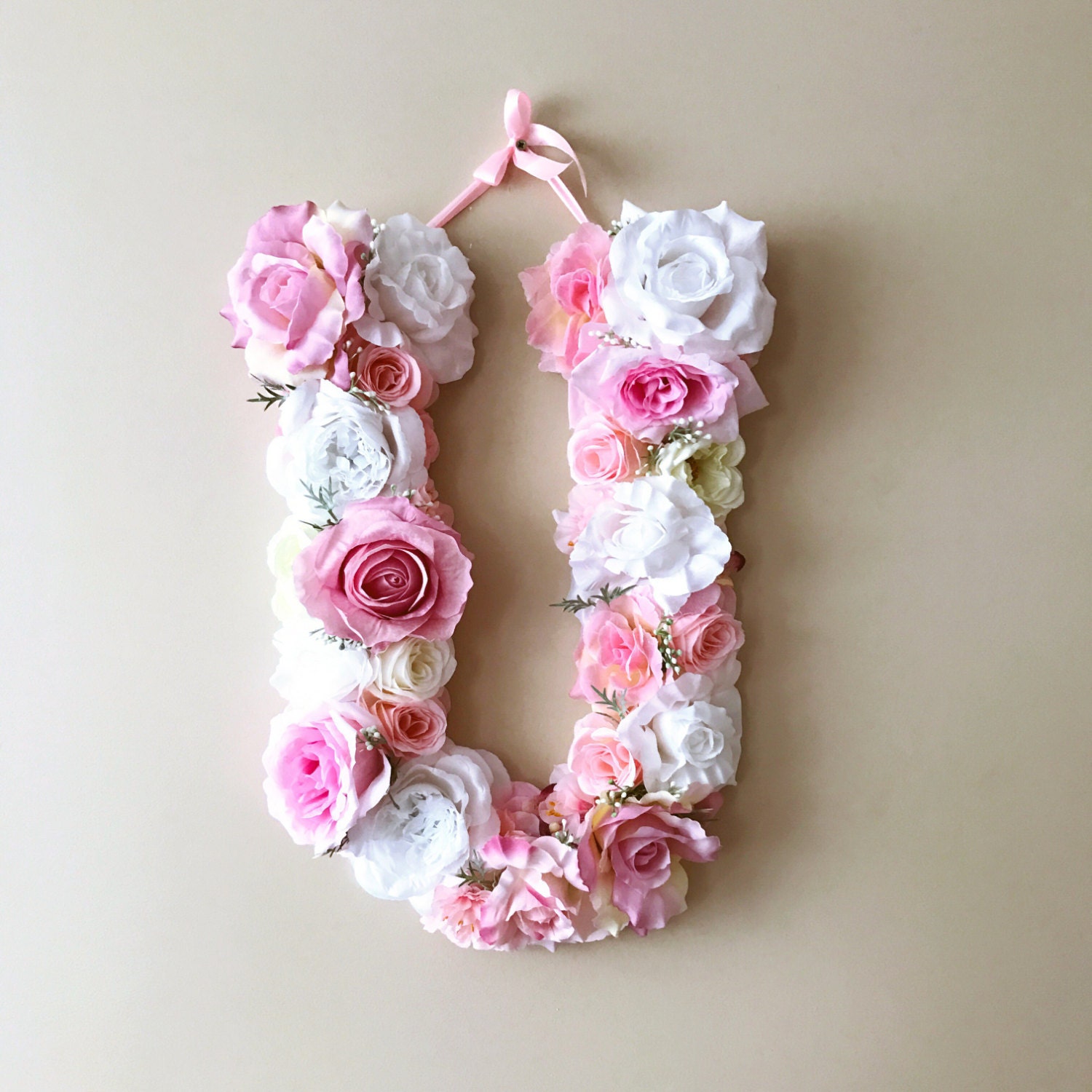 Flower Letters, 18'' Floral Letters, Vintage wedding decor / Personalized nursery wall decor, Baby shower, Photography Prop, Wall art
