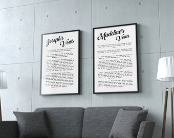 hand written vows. wedding vow artwork . calligraphy vows