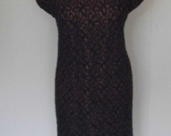 1950/60s handmade wiggle dress size 14 bust 38, waist up to 34/36