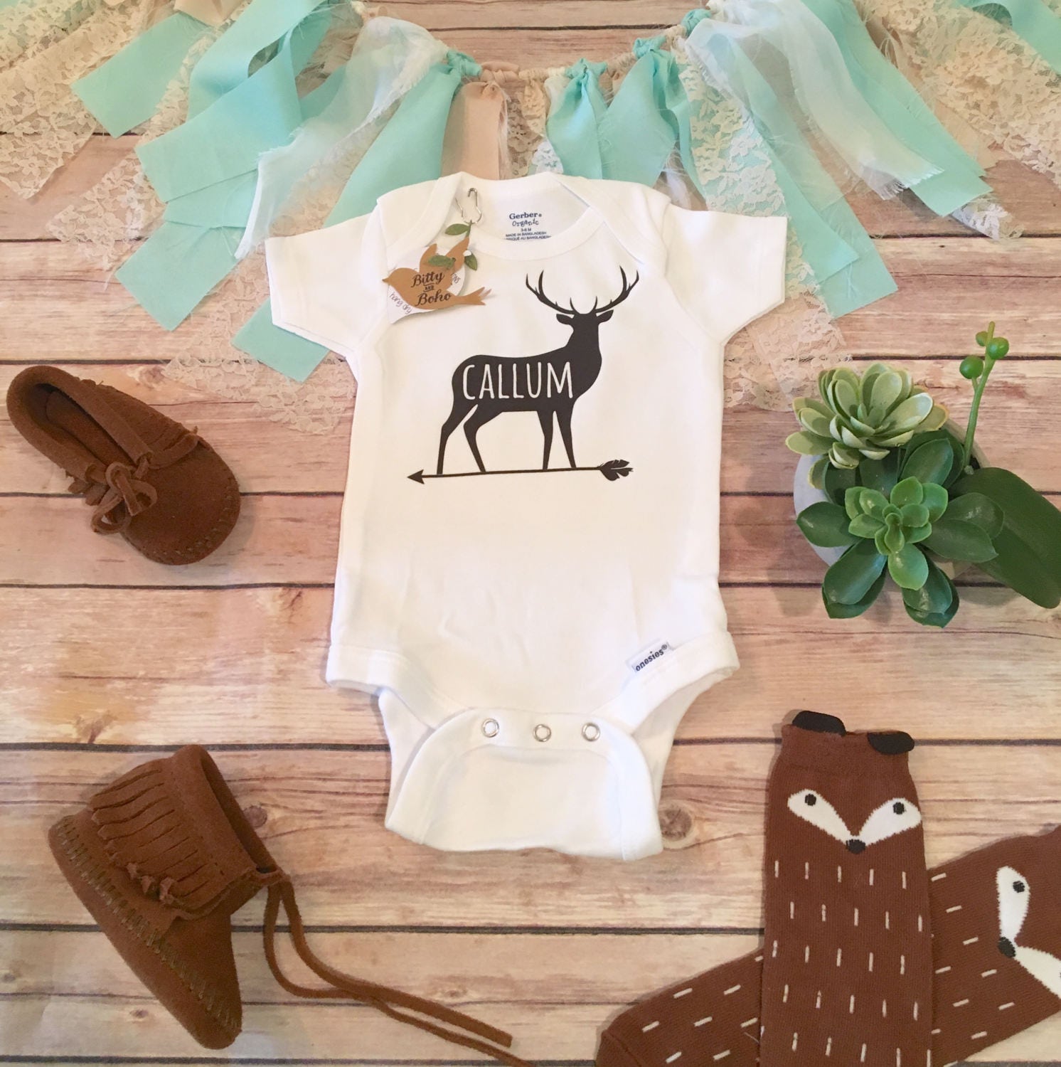 Deer Onesie® Custom Onesie Baby Boy Clothes Personalized