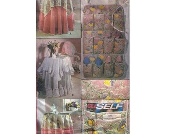Butterick 4371 Sewing Pattern, Tablecloth Pattern, Bed Caddy Pattern, Round Tablecloth Square, Shoe Bag Pattern, Bed Caddy