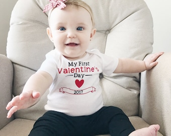 My First Valentine's Day, Baby's First Valentines, Baby Girl Valentines Outfit, Baby Boy Valentines Outfit