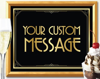 Art deco, great gatsby, great gatsby decorations, art deco poster, roaring 20s party decorations, great gatsby wedding, birthday party sign