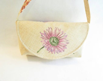 Purple flower purse - purple handbag - shoulder bag purse - Small purse - gift ideas for women - floral fabric - flower shoulder bag - purse