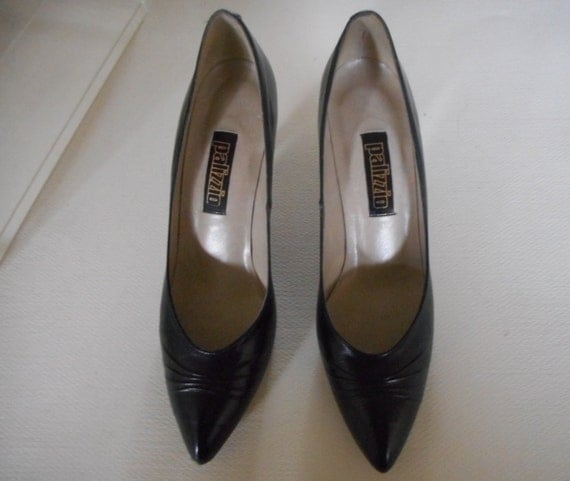 Palizzio Brand Michael G. Adams Black Leather Classic Pumps