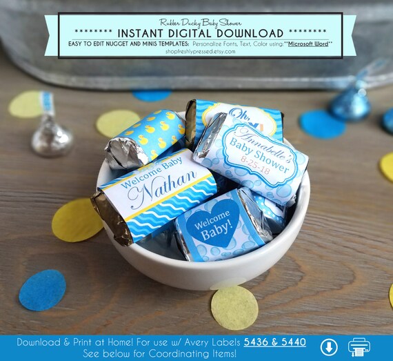 Printable Hershey Minis and Nugget Labels Customizable DIY