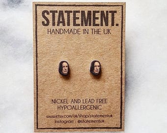 Snape / Alan Rickman from Harry Potter Actor / Celeb / Character Face / Head Stud Earrings - 1 pair