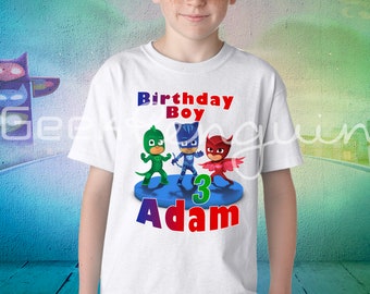 PJ Masks Birthday Shirt, Personalized inspired shirt, unisex t shirt boys girls
