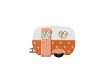 PES, camper embroidery design, camping embroidery design, travel trailer embroidery design, embroidery design camping