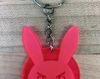 Overwatch D Va Keychain, D.Va Bunny Logo, D.Va Self-Destruct Skill Icon (acrylic, laser-cut)