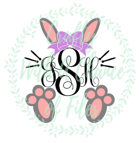 Download Easter Monogram SVG Easter Bunny Monogram SVG Bunny Monogram