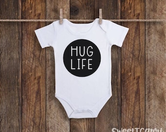 Funny Onesie, Hug Life, Funny Baby Clothes, Funny Baby Onesie, Cute Onesie, Baby Shower Gift, Unisex Baby Clothes, Baby Onesie, Baby Boy