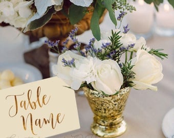 Custom Table Name Cards - Wedding Table Numbers - Gold Foil Table Numbers - Gold Table Cards - Elegant Decor - Wedding stationery