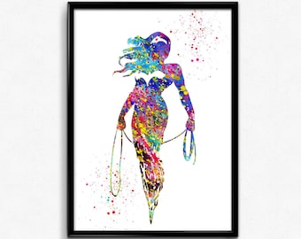 Wonder Woman Wall Art wonder woman inspired superhero watercolor print black and Wonder Woman Wall Art wonder woman inspired superhero watercolor print black and