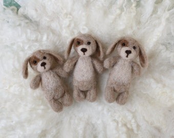 Felted puppy stuffy newborn photography prop