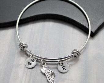 Personalized Running Bracelet - Running Bangle - Running Gift Ideas - Running Themed - Run Bracelet - Running Shoe