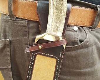 Custom Made Bushcraft Bowie Knife and Leather Sheath, Bushcraft Knife, Custom Knives, Custom Leather, Bushcraft, Knife, Knives, Bushcrafting