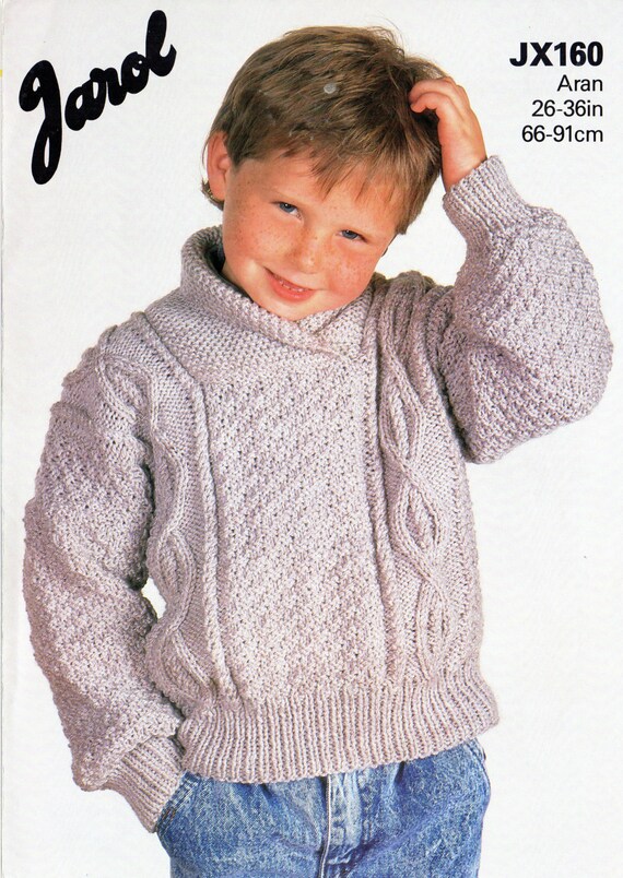 Items similar to ORIGINAL 80s Childrens and Adults Aran Jumper Knitting ...