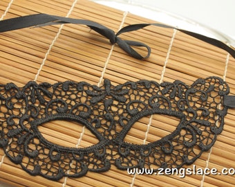 Masquerade Mask Lace, Costume Party Mask, Black Guipure Lace Mask, Gothic mask/Gift For Her/Halloween Costume Mask/Halloween Mask, LM-26-BL