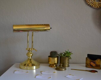 Vintage Brass Desk Lamp mid century style/home/lighting/office/decor