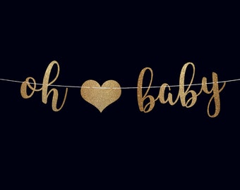 Oh baby banner baby shower banner pregnancy banner baby shower decor baby announcement baby shower decorations girl baby shower banner boy