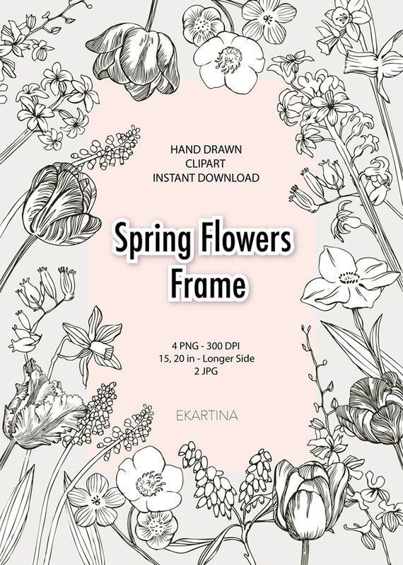 Spring Flowers Frame BorderFrame Floral TemplatesHand Drawn Clip ArtBlank Templaterustic Inviteboho Wedding DIYCard DesignPNG From EKARTINA On Spring Flowers Frame BorderFrame Floral TemplatesHand Drawn Clip ArtBlank Templaterustic Inviteboho Wedding DIYCard DesignPNG From EKARTINA On