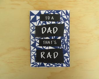 Father's Day Card, Dad Birthday Card, dad card, Rad Dad, dad day, Daddy, For Him, cool dad, cool dude, card for dad, Pattern card