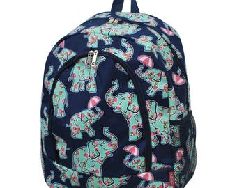 Personalized Elephant Backpack - Personalized Backpack - Monogrammed Backpack - Backpack Diaper Bag - Large Backpack - Girl Backpack