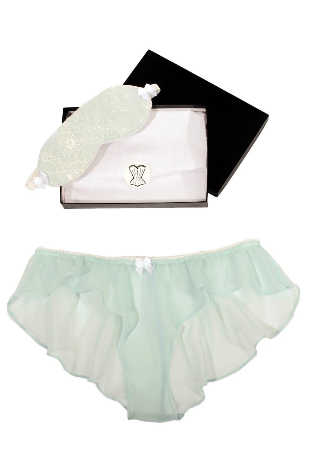 Silk sleep mask and panty set silk panties silk lingerie