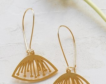 Sif Earrings, floral pendant, Scandinavian design jewelry