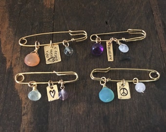 Safety Pin Jewelry, You are Safe With Me, Equality Jewelry, Peace Jewelry, Safety Pin Brooch